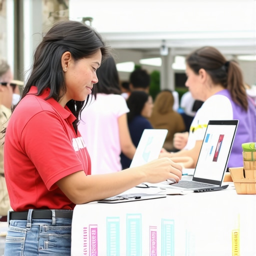 Business owner participating in neighborhood event to boost local SEO