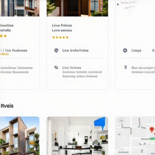 Google My Business profile with photos, reviews, and map