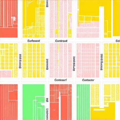Map showing specific neighborhoods with contractor service zones and proximity indicators