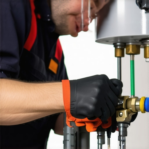 Plumber repairing a sink in a residential neighborhood, emphasizing local service excellence