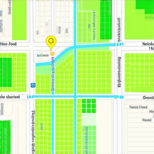 Map showing targeted neighborhood zones for expanding SEO reach.