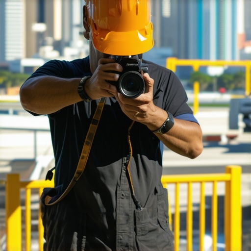 Verified Geotagged Project Showcase A contractor capturing geotagged photos of recent work at a city location.